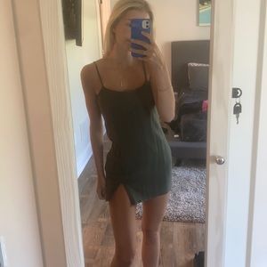 Mini green summer dress
